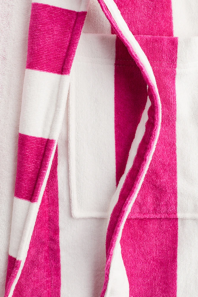 Robe de chambre rayée en coton éponge