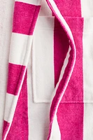 Robe de chambre rayée en coton éponge