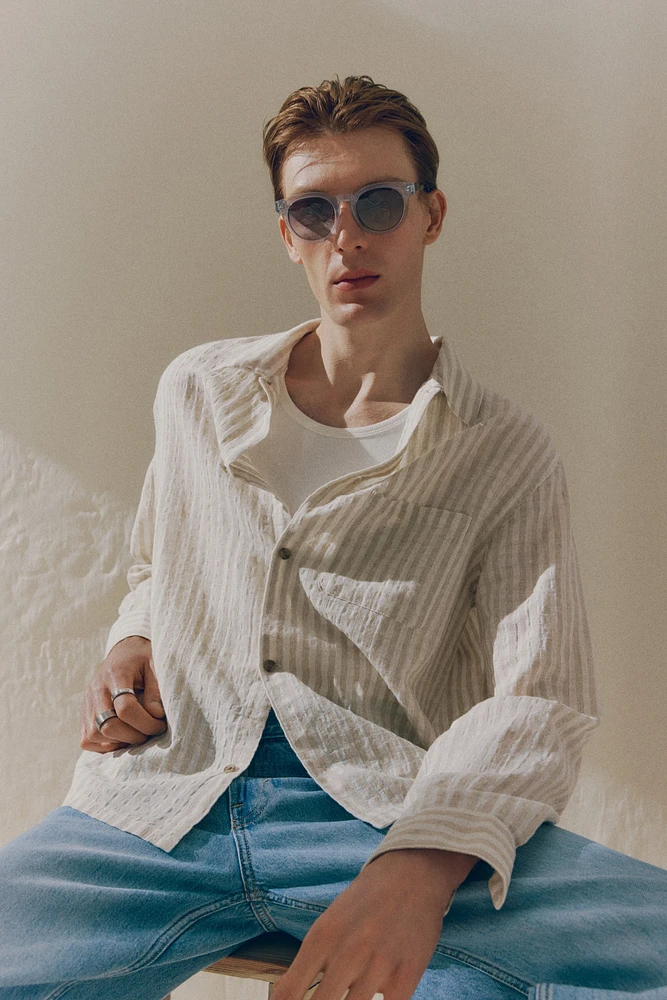 Regular-Fit Linen-Blend Shirt