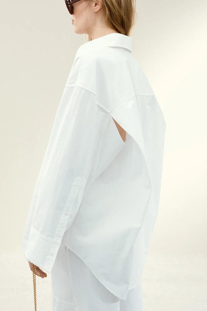 Chemise en coton avec détails de couture