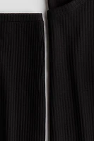 2-piece Ribbed Top and Skirt Set