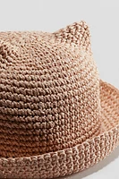 Chapeau de paille à oreilles
