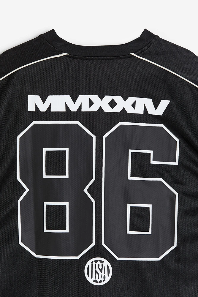 Oversized Fit Long-sleeved Mesh Shirt