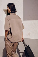 Chemise froissée ample avec col cubain