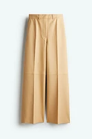 Straight-Cut Leather Pants