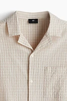 Chemise ample en seersucker avec col cubain
