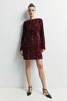 MAMA Sequined Dress with Low-Cut Back