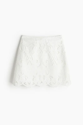 Skirt with Eyelet Embroidery