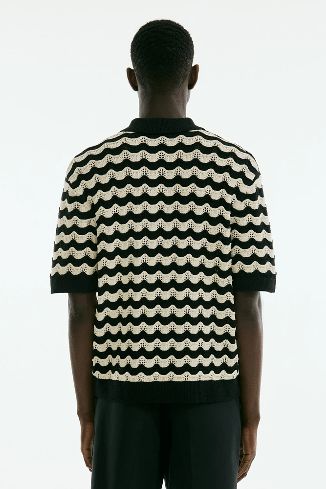 Regular-Fit Pointelle-Knit Polo Shirt