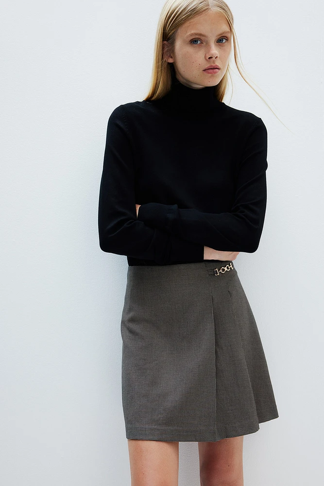 Metal-Detail Mini Skirt