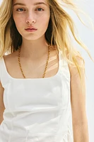Robe en popeline de coton avec dos ouvert