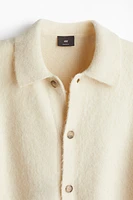 Regular Fit Brushed Wool-Blend Cardigan