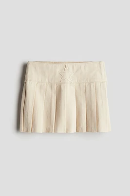 Pleated Twill Skirt