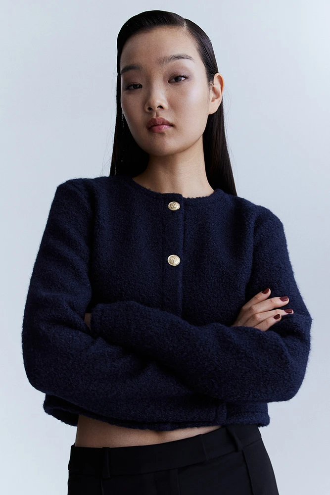 Bouclé-Weave Cardigan