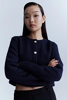 Bouclé-Weave Cardigan