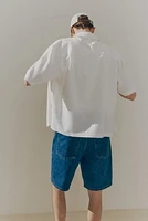 Loose-Fit Short-Sleeved Linen-Blend Shirt