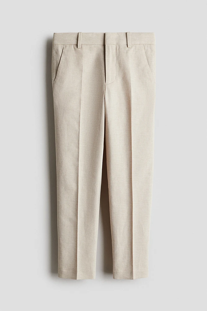 Linen-Blend Suit Pants