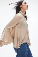 Blouse grande taille à volant