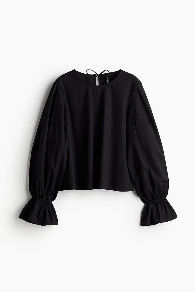 Tie-Detail Cotton Blouse