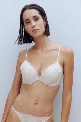 Microfiber and Lace Push-Up Bra