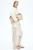 Collarless Twill Blazer