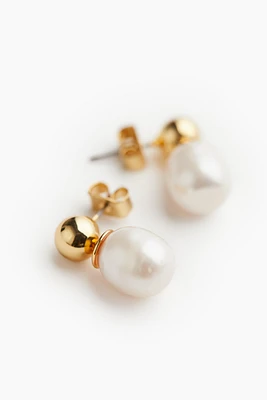 Gold-plated Pearl Earrings