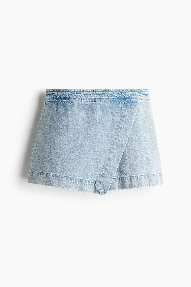 Denim Wrap Skort