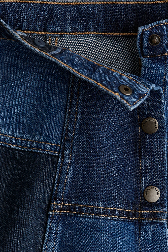 Patched Denim Skirt