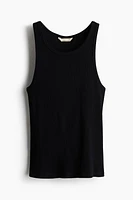 Ribbed Silk-Blend Tank Top
