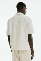 Chemise brodée classique avec col cubain