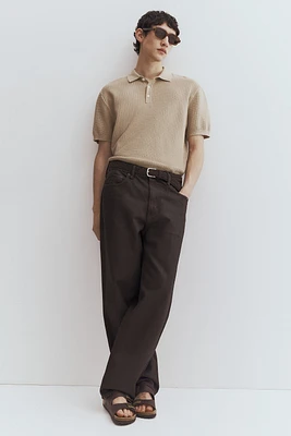 Regular Fit Textured-Knit Polo Shirt