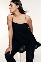 Silk-Blend Strappy Top