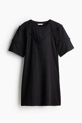 T-shirt Dress with Braided Trim