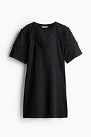 T-shirt Dress with Braided Trim