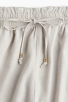 Linen-Blend Drawstring Shorts