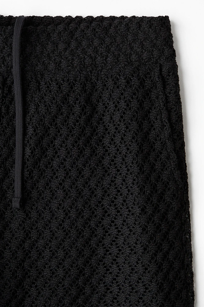 Relaxed-Fit Crochet-Look Shorts