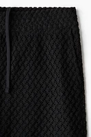Relaxed-Fit Crochet-Look Shorts