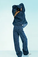 Oversized Bouclé Denim Jacket