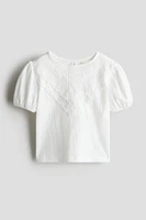 Lace-Detail Cotton Blouse