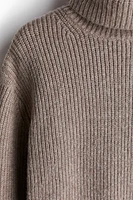 Rib-Knit Turtleneck Sweater