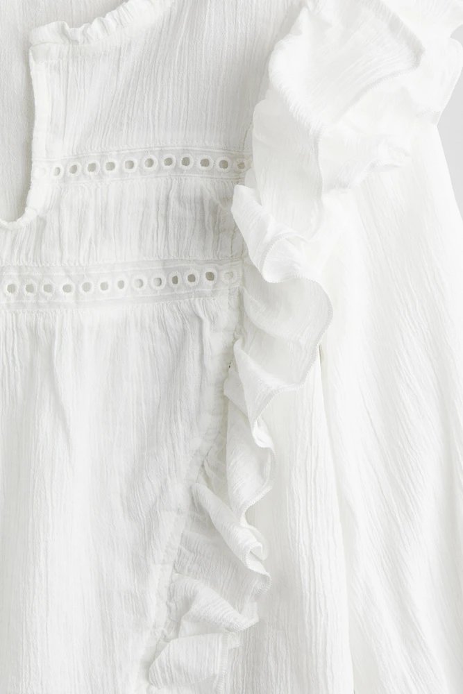 Flounced Cotton Blouse