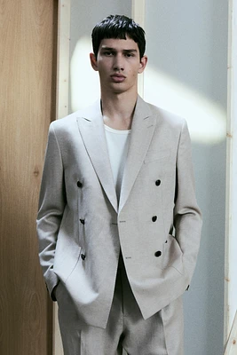 Regular-Fit Wool-Blend Double-Breasted Jacket