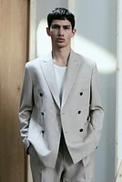 Regular-Fit Wool-Blend Double-Breasted Jacket