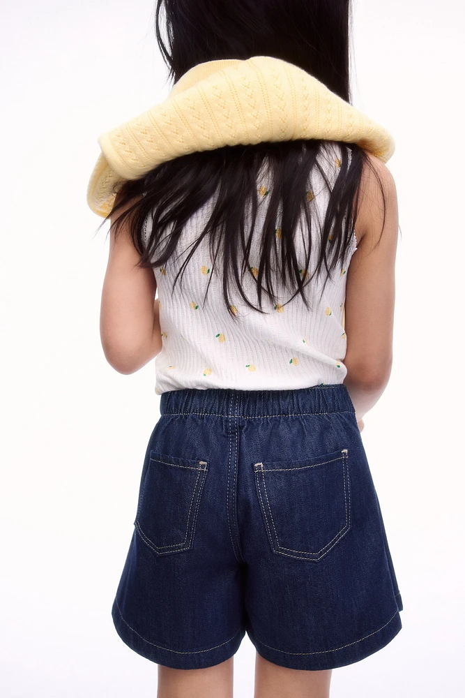Cotton Denim Skort