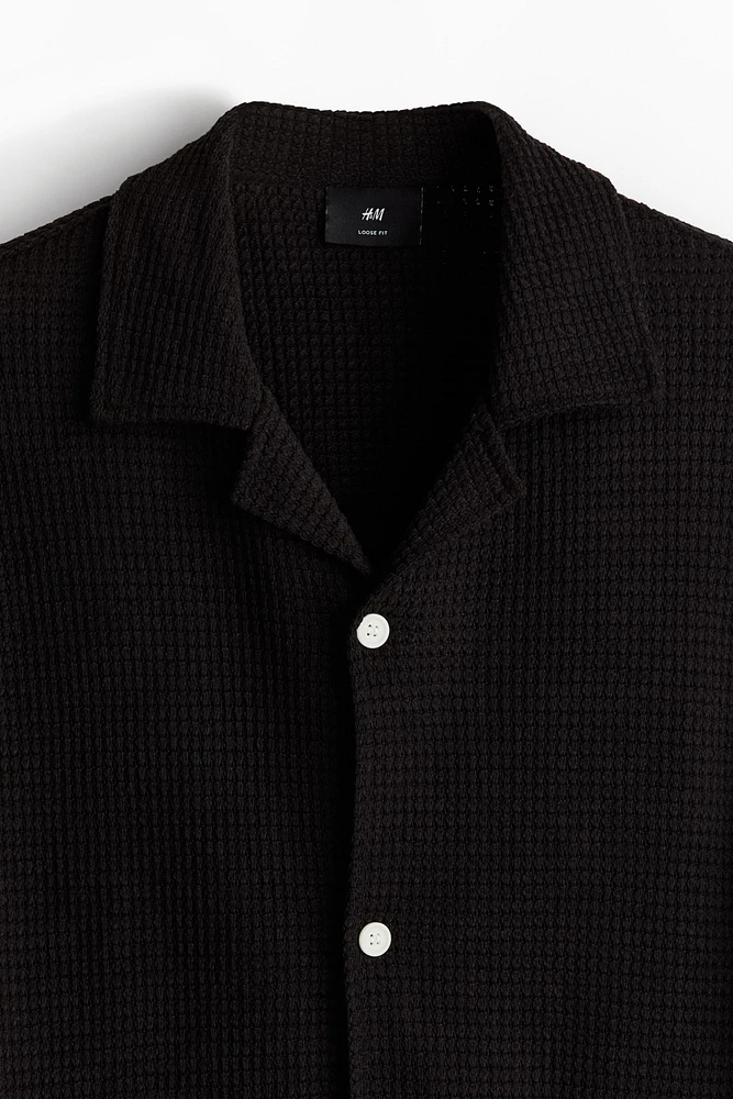 Loose-Fit Waffled Resort Shirt