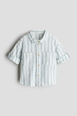 Linen-Blend Roll-Up-Sleeved Shirt