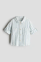 Linen-Blend Roll-Up-Sleeved Shirt