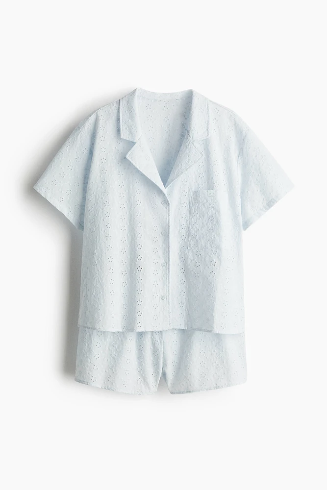 Pajamas with Eyelet Embroidery