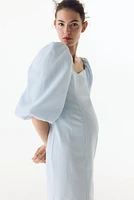 MAMA Balloon-Sleeved Cotton Dress