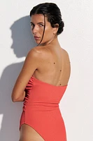 Padded-Cup Bandeau Swimsuit